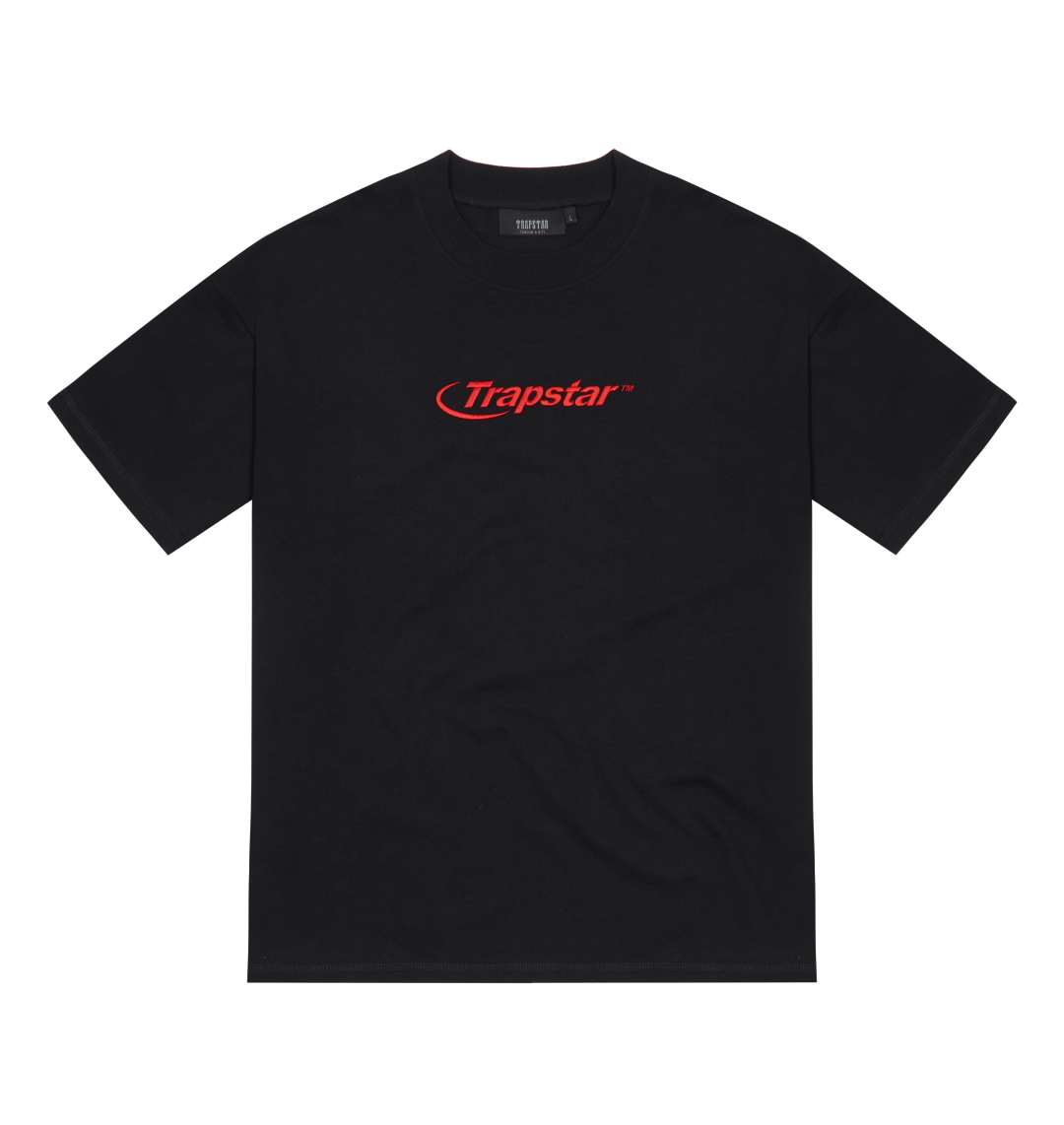 Trapstar London Hyperdrive Embroidered Tee - Black/Red - Trapstar 